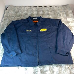 Service King Navy Work Jacket with Name Patch